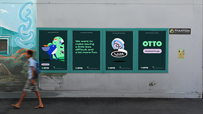 Otto - The playful way to save branding campaign design graphic design illustration poster design