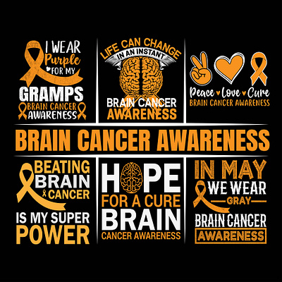 Brain Cancer Awareness tshirt design brain brain cancer brain cancer awareness design graphic design merch merch by amazone pod seller t shirt t shirt design tayphography tee tshirt