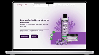 Skin & hair care brand website - landing page animation landing page ui ux website