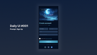 Daily UI #001 Sign Up dailyui ui