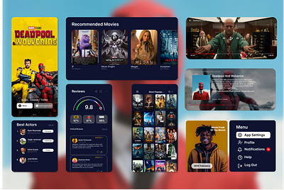 MOVIE APP UI CONCEPT app ui b branding concept design graphic design illustration learn ui ux work