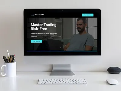 TradingSim Landing Page animation branding conversion graphic design landing page simulator stock trading tradingsim ui ux