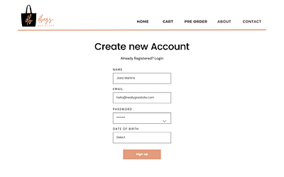 Create Account Page branding createaccount design minimalist style typography ui ux website websitedesign websitepage