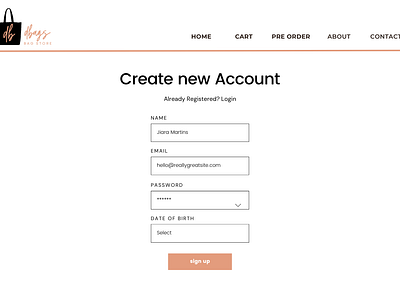 Create Account Page branding createaccount design minimalist style typography ui ux website websitedesign websitepage