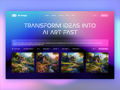 AI Image Generation Website Design Concept aiart aiartgenerator aiimagegeneration aiinnovation appdesign appui artandtech artificialintelligence creativeinspiration creativeplatform creativetools designinspiration designtech digitalart generativeart imagecreation mobileappdesign uiux uxdesign