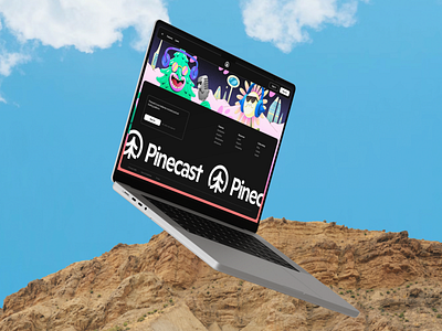 Pinecast - Footer branding design desktop footer illustration laptop logo navigation saas tech typography ui ux website