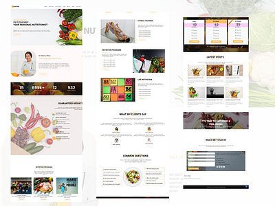 Nutritionist Website elementor design responsive design website design wordpress design