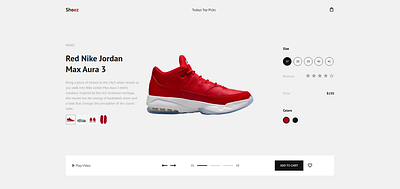 Shoez landing page branding graphic design ui