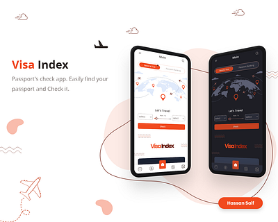 Visa Index App agency airplane app dark flight mobile mobile app passport plane travel ui ui ux ux visa