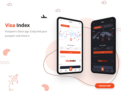 Visa Index App agency airplane app dark flight mobile mobile app passport plane travel ui ui ux ux visa