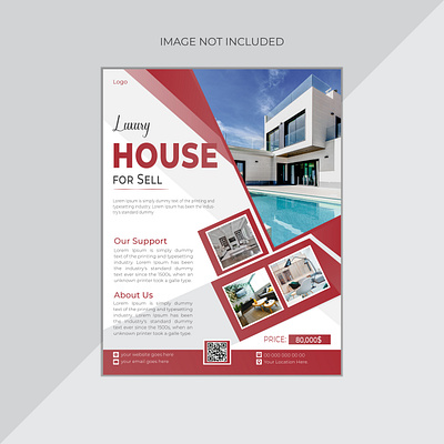 Modern Real Estate Flyer Design Template a4 flyer brand business design graphic designer house sale leaflet luxury house marketing modern flyer print professional property real estate real estate agency real estate flyer real estate poster sale poster template vector