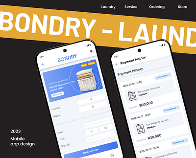 Bondry - UX UI laundry mobile app app design app mobile app shot ui design user user experience design user interface design ux design ux ui uxui uxui design