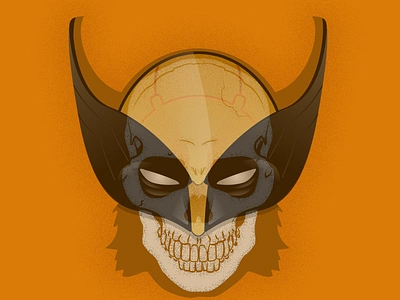 Wolverine Skully deadpool illustration skull vector wolverine