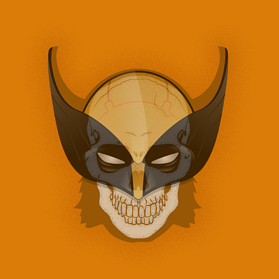 Wolverine Skully deadpool illustration skull vector wolverine