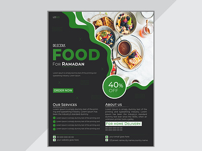 Food or Restaurant Flyer Design Template a4 brand branding business design flyer design flyer template food food flyer food poster graphic designer leaflet marketing poster print restaurant restaurant flyer restaurant leaflet template vector