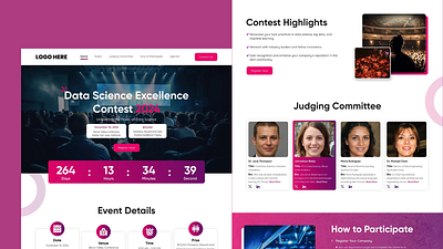 Competition registration landing page design branding competeition contest design figma graphic design landing page ui ui design uiux website design