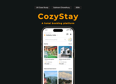 Hotel Booking app Case Study - CozyStay 3d animation app booking branding casestudy design graphic design hotel hotel booking illustration logo motion graphics ui ux vector