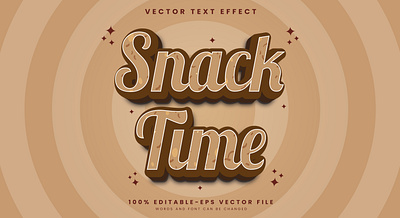 Snack Time 3d editable text style Template food time