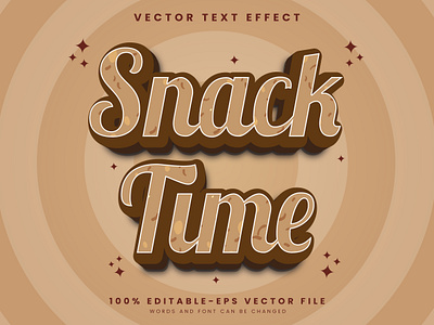 Snack Time 3d editable text style Template food time