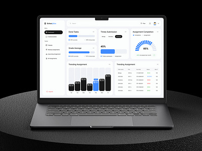 Assignment Completion Dashboard assignment analysis assignment metrics assignment status assuagement completion dashboard design performance analytics progress reports saas saas dashboard submission task completion rates task management task overview trending ui