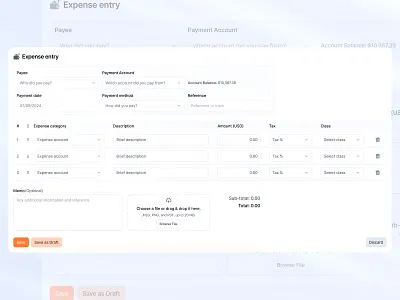 Expenses entry - Bookkeeping UI product design ui web design