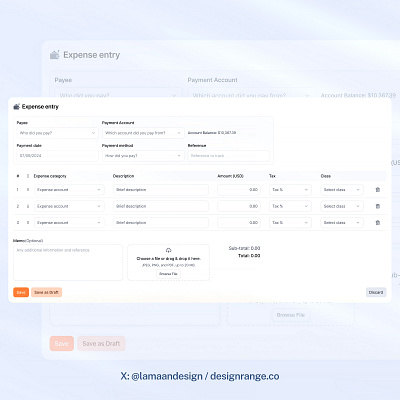 Expenses entry - Bookkeeping UI product design ui web design