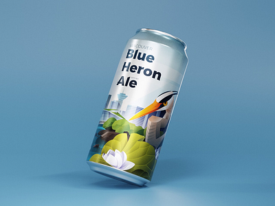 Blue Heron Ale Beer packaging design beer beer can art beer can design branding craft beer creative packaging design graphic design identity illustration label packaging packaging design product design vector visual identity