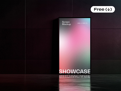 Screen Mockup Vol.4 advertising download exhibition expo free freebie glow glowing lcd led lights mockup pixelbuddha psd rectangle reflection screen template venue vertical