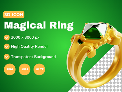 Magical Ring 3D Icon & Illustration 3d 3d art 3d model blender blender 3d branding design graphic design icon illustration logo magical ring ui