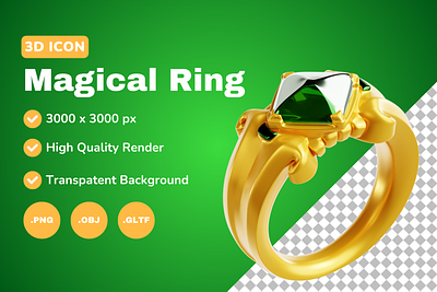 Magical Ring 3D Icon & Illustration 3d 3d art 3d model blender blender 3d branding design graphic design icon illustration logo magical ring ui