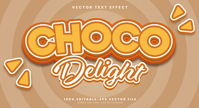 Choco Delight 3d editable text style Template creative