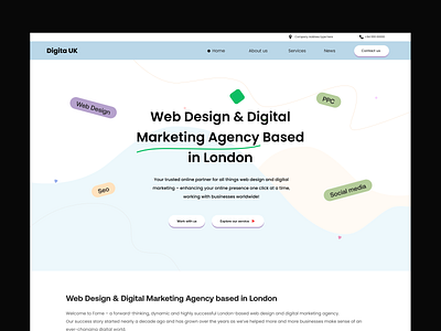 Digital marketing agency landing page agency agency website b2b branding company website creative agency design digital marketing home page landing page minimalist design modern website seo agency trending website ui uiux uk base design web website website design