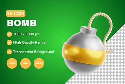 Cannon Bomb 3D Icon & Illustration 3d 3d art 3d model blender bomb branding cannon design icon illustration logo ui