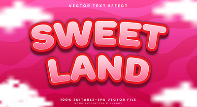 Sweet Land 3d editable text style Template delicious