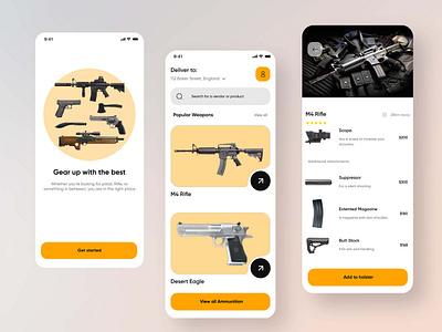 Weapon Design UI: Streamlined Interface figma mobile app productdesign ui design ux design