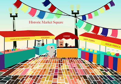 Fred went to the historic market square character character design design graphic design illustration visual design visual storytelling