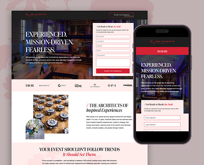 RGI Events - Event Planning Landing Page animation branding event graphic design landing page mobile page planning rgi events site ui ux web