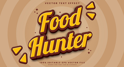 Food Hunter 3d editable text style Template cupcake