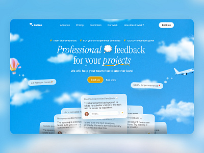 Bubble - Landing Page cleandesign creativedesign futursticui glassmorphism landingpage lightmode minimaldesign moderndesign modernui neumorphism portfoliowebsite productdesign responsivedesign saasdesign typographydesign uiux web3 webdesign webdevelopment websitedesign