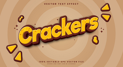 Crackers 3d editable text style Template crunchy