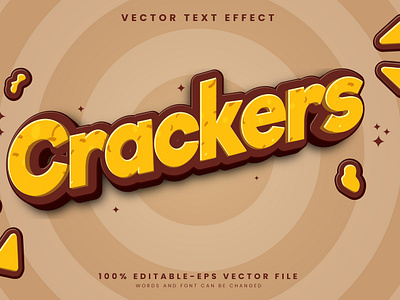 Crackers 3d editable text style Template crunchy