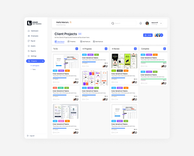 Client Projects Management Screen all new projects client projects new projects new tasks project project dashboard task management task management kit task management ui