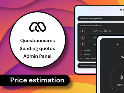 App Cost Calculator - 3 Styles - No code Web Template admin panel bubble bubble io bubble.io design estimation mindforapps no code price questionnaires quote template theme ui ux website