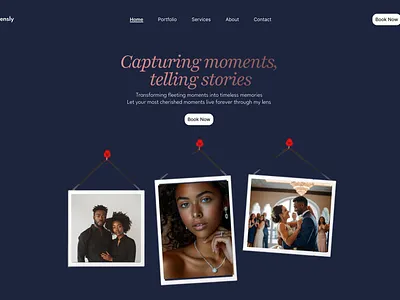 Lensly (Photography Hero Section) design typography ui ux website