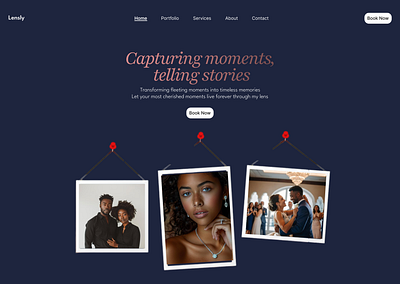 Lensly (Photography Hero Section) design typography ui ux website