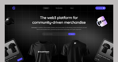 Coinswag landing page landing page merchandise ui web3 landing page