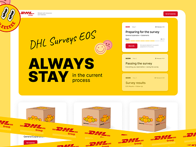 DHL landing page concept hero block interface landing page ui ux yellow