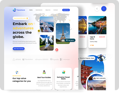 Traventure Travel Agency Website Design agency animation design figma graphic design travel ui website