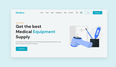 Medical Equipment Hero Section equipment lan landing page landing page design medical equipment ui ui design