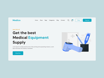 Medical Equipment Hero Section equipment lan landing page landing page design medical equipment ui ui design